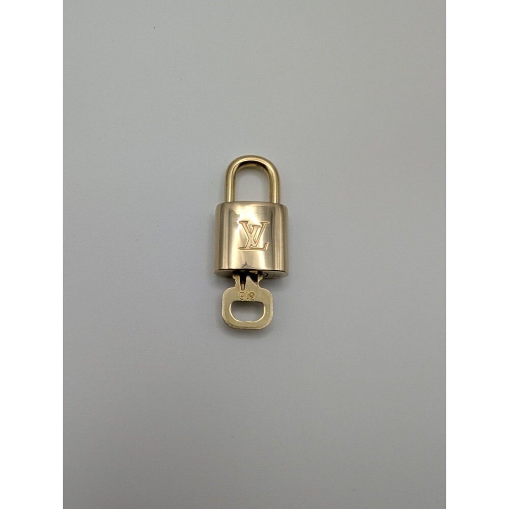 Authentic Louis Vuitton PadLock Solid Lock Key Brass Number #316 Gold Tone LV